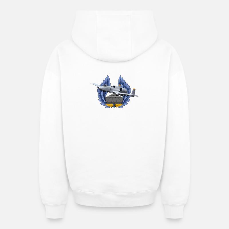 A-10 Thunderbolt - Sweat à capuche unisexe zippé oversize épais SPREAD - blanc