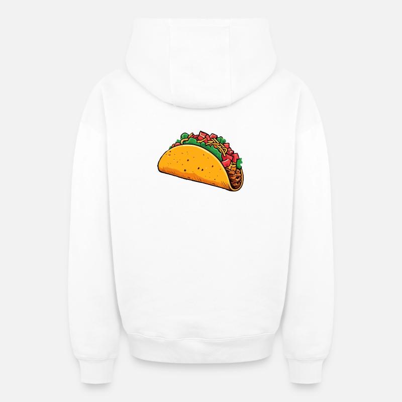 Tacos - Sweat à capuche unisexe zippé oversize épais SPREAD - blanc