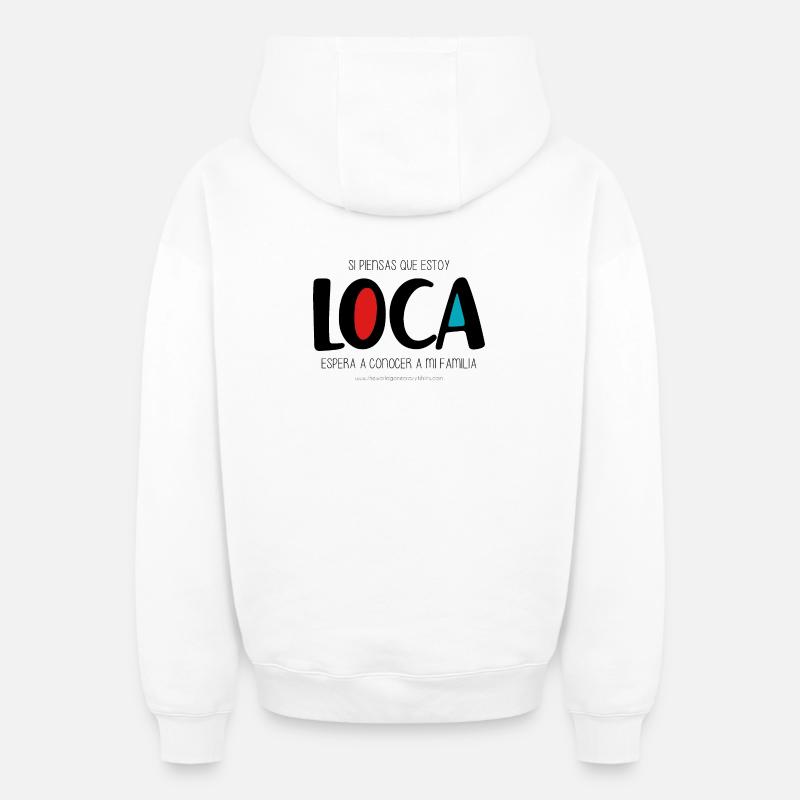 Je suis fou - Sweat à capuche unisexe zippé oversize épais SPREAD - blanc