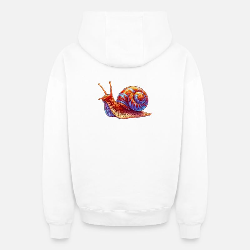 Escargot - Sweat à capuche unisexe zippé oversize épais SPREAD - blanc