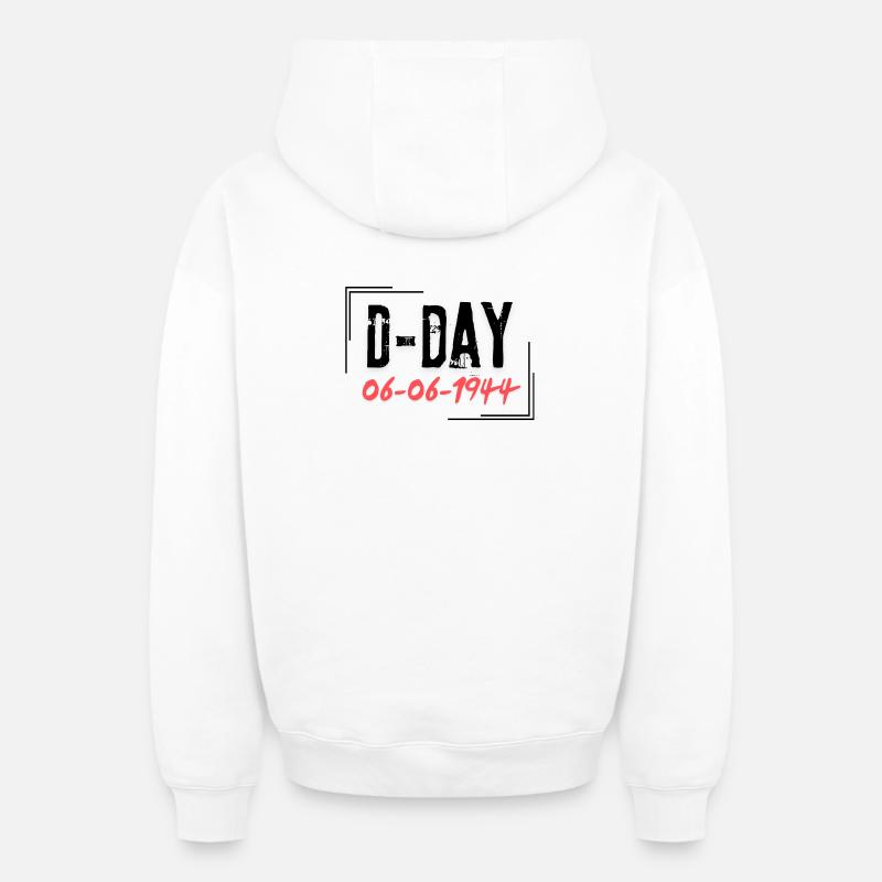 D-Day - Oversized Heavyweight Unisex Zip Hoodie - Weiß