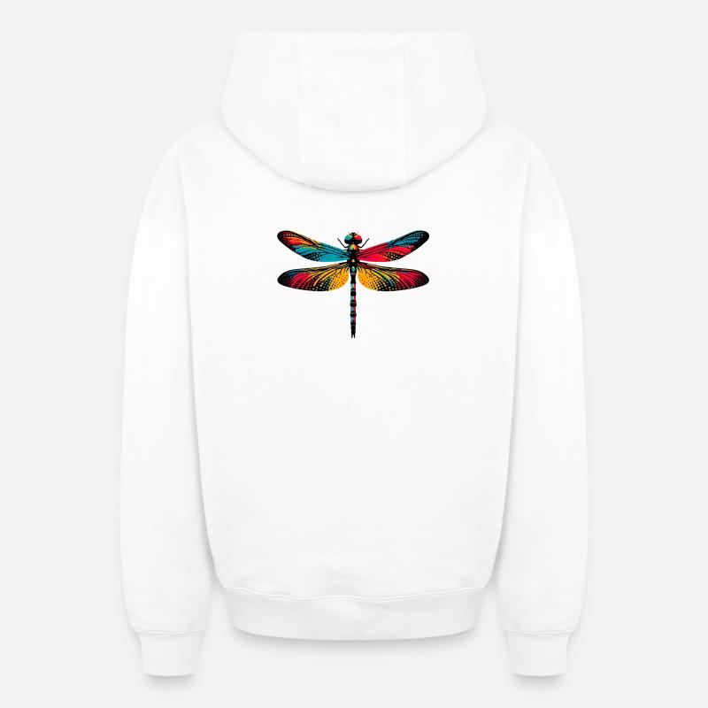Libellule - Sweat à capuche unisexe zippé oversize épais SPREAD - blanc