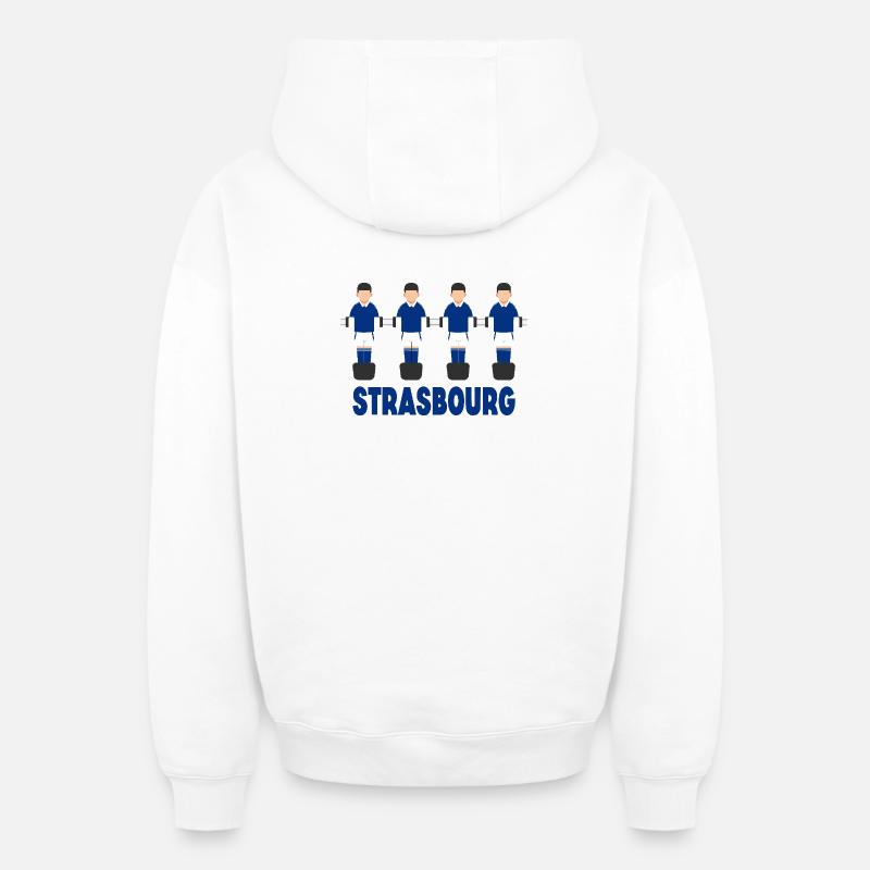 Strasbourg - Sweat à capuche unisexe zippé oversize épais SPREAD - blanc
