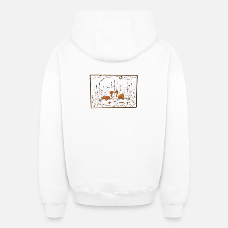 Teichleben - Sweat à capuche unisexe zippé oversize épais SPREAD - blanc