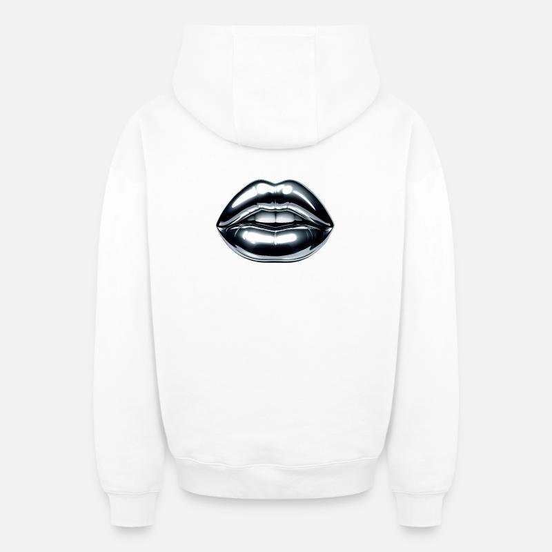 Baiser chromé - Sweat à capuche unisexe zippé oversize épais SPREAD - blanc