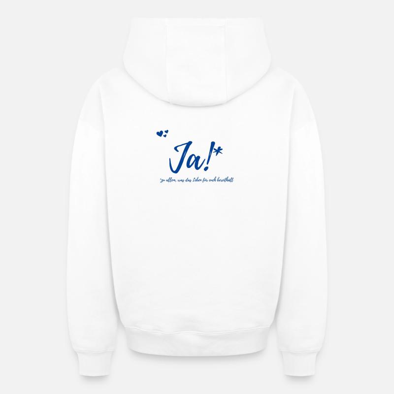 Cadeau Mariage - Sweat à capuche unisexe zippé oversize épais SPREAD - blanc