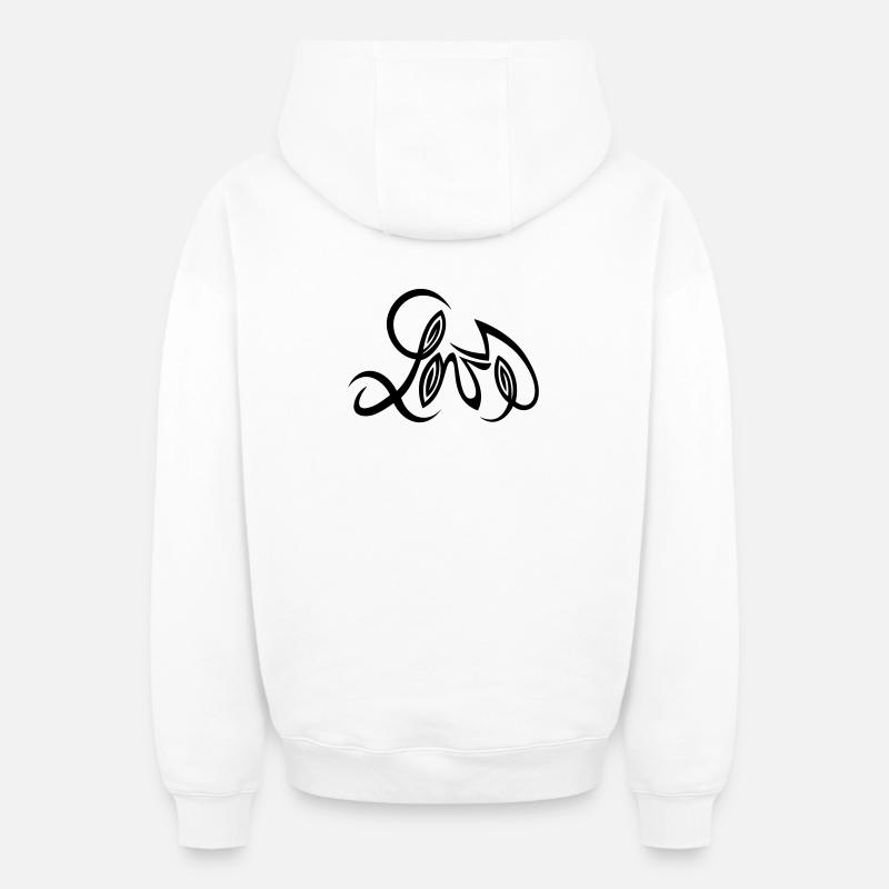 Design d’amour réalisé par Cean - Sweat à capuche unisexe zippé oversize épais SPREAD - blanc