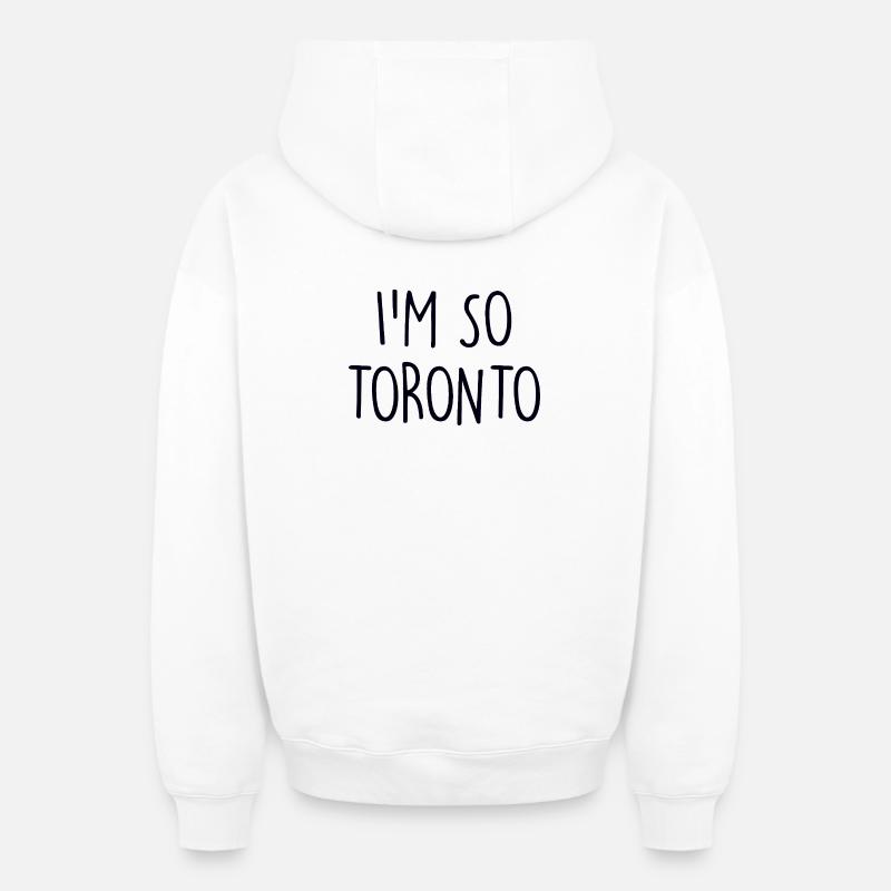 Toronto, Canada - Sweat à capuche unisexe zippé oversize épais SPREAD - blanc
