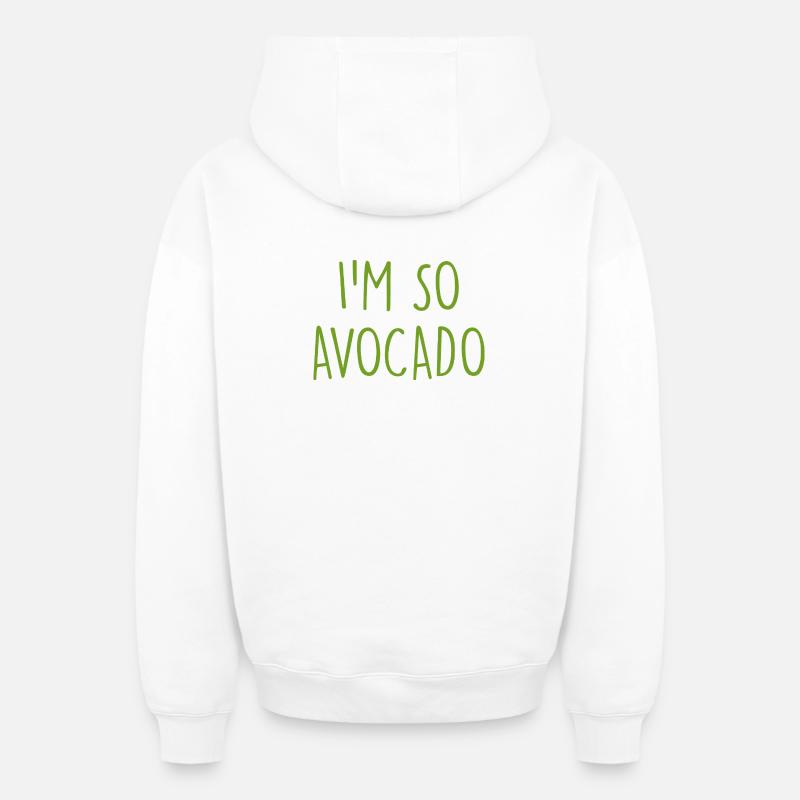 Avocat - Sweat à capuche unisexe zippé oversize épais SPREAD - blanc