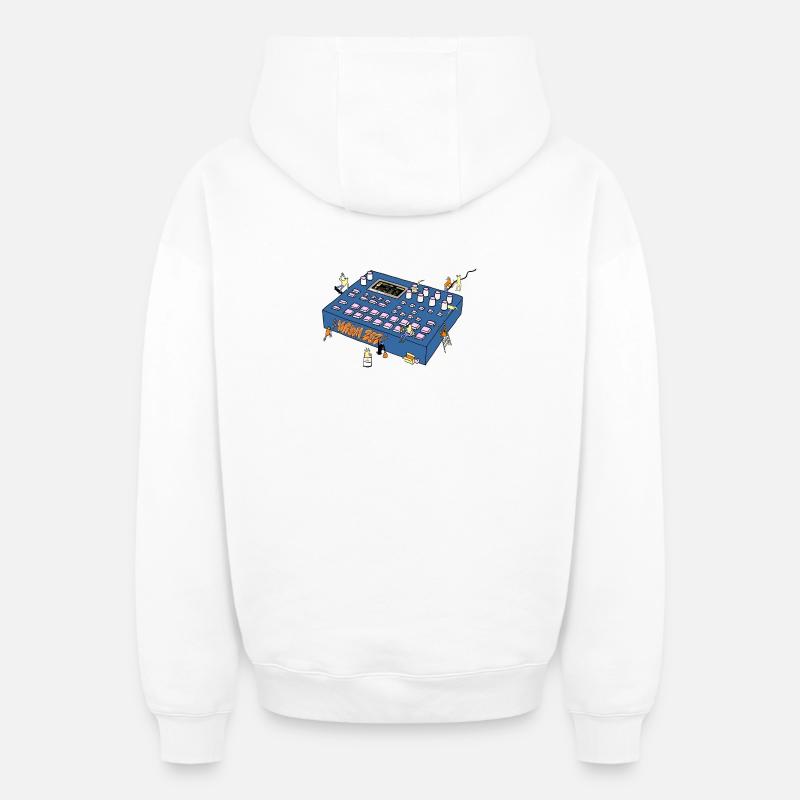 Mixage - Sweat à capuche unisexe zippé oversize épais SPREAD - blanc