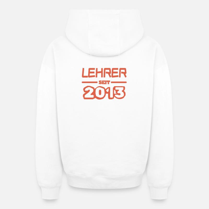 Enseignant 2013 - Sweat à capuche unisexe zippé oversize épais SPREAD - blanc