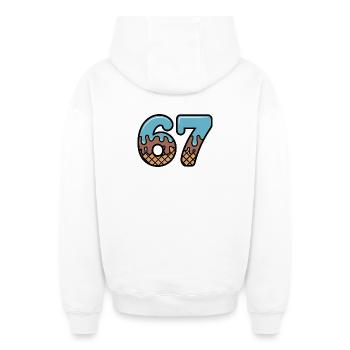 67 Glaces Dip Six Seven Memes - Sweat à capuche unisexe zippé oversize épais SPREAD - blanc - Dos - AI Model Male 178 light (178cm)