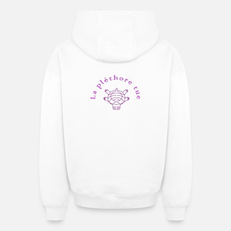 La Pléthore Tue Violet - Sweat à capuche unisexe zippé oversize épais SPREAD - blanc