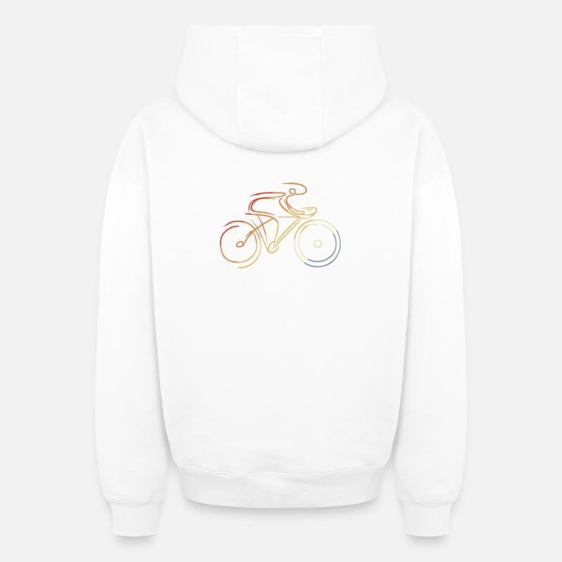Cyclisme sur route - Sweat à capuche unisexe zippé oversize épais SPREAD - blanc