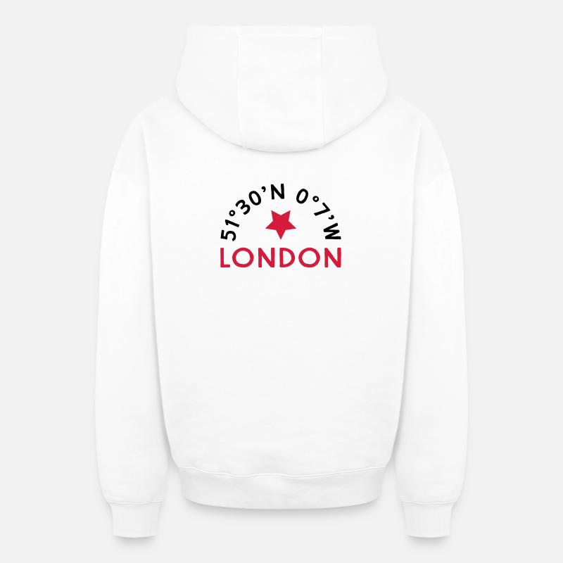 Londres - Sweat à capuche unisexe zippé oversize épais SPREAD - blanc