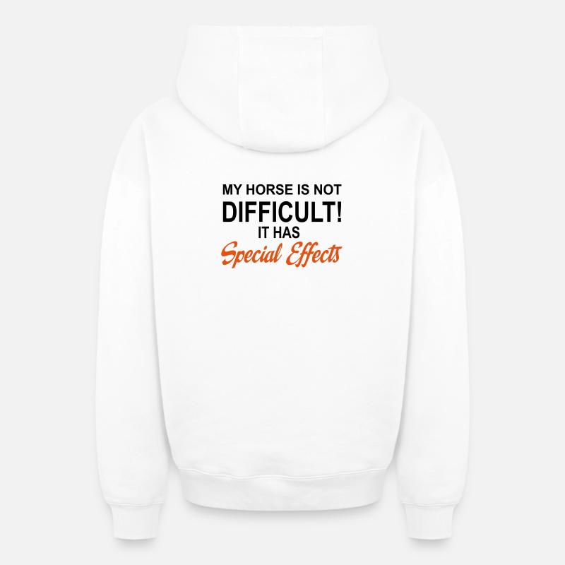 Cheval - Sweat à capuche unisexe zippé oversize épais SPREAD - blanc
