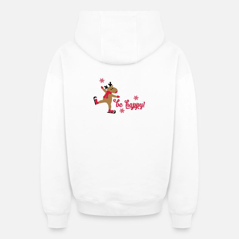Noël - Sweat à capuche unisexe zippé oversize épais SPREAD - blanc