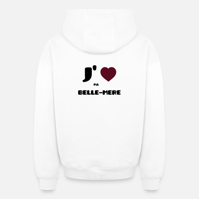 Ich liebe meine Mutter (V) - Oversized Heavyweight Unisex Zip Hoodie - Weiß