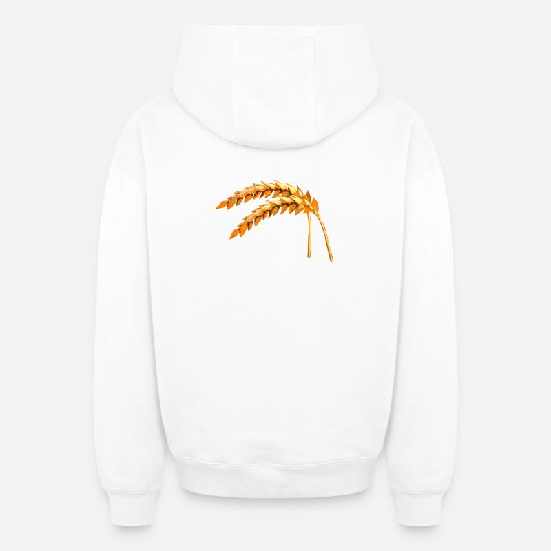 céréales - Sweat à capuche unisexe zippé oversize épais SPREAD - blanc