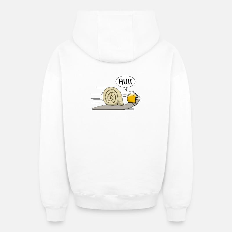 Escargot de course - l’original - Sweat à capuche unisexe zippé oversize épais SPREAD - blanc