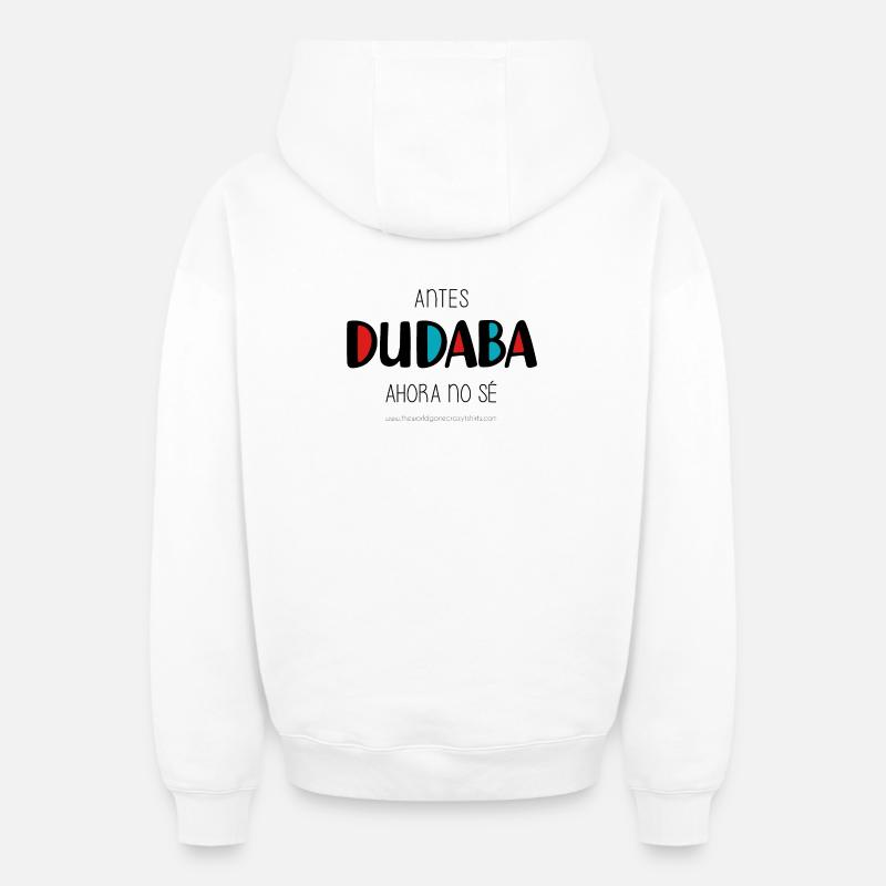 J’avais l’habitude d’hésiter - Sweat à capuche unisexe zippé oversize épais SPREAD - blanc