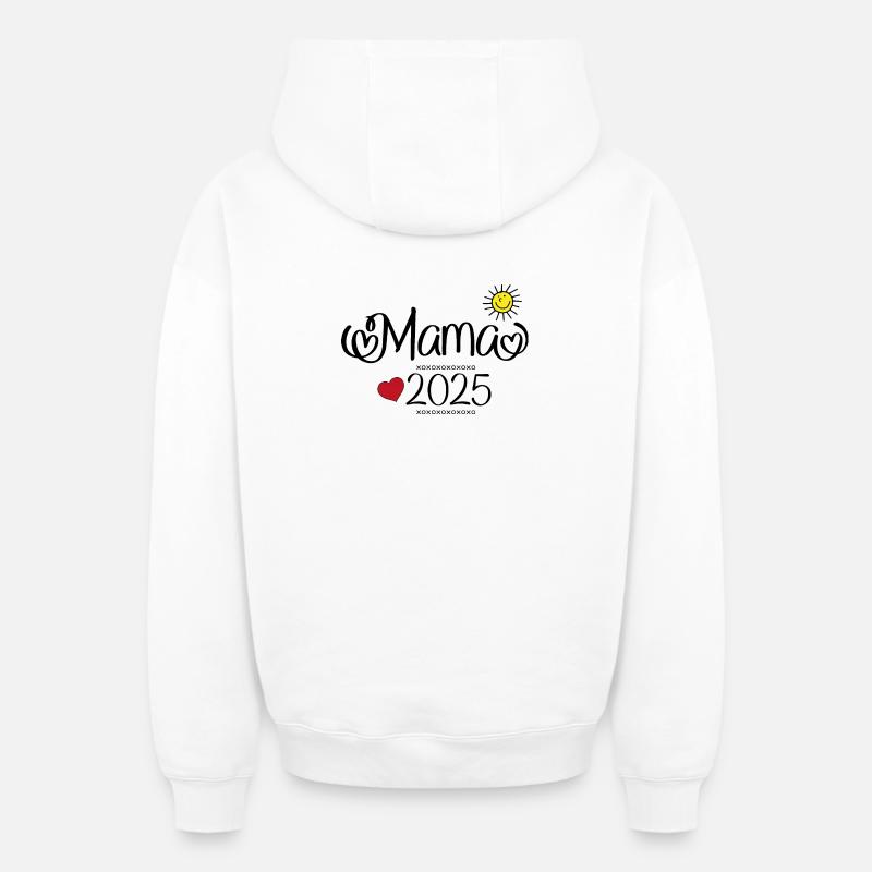 mama 2025 - Oversized Heavyweight Unisex Zip Hoodie - Weiß
