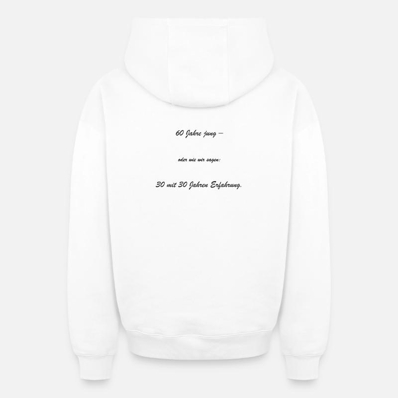 60 ans – 30 ans d’expérience - Sweat à capuche unisexe zippé oversize épais SPREAD - blanc