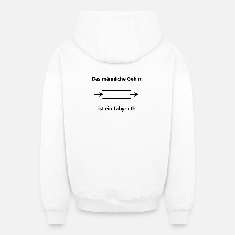 Labyrinthe mâle - Sweat à capuche unisexe zippé oversize épais SPREAD - blanc
