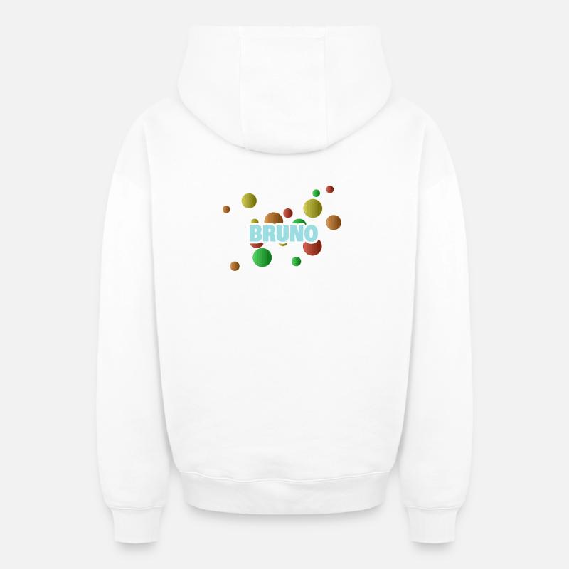 Bruno - Sweat à capuche unisexe zippé oversize épais SPREAD - blanc