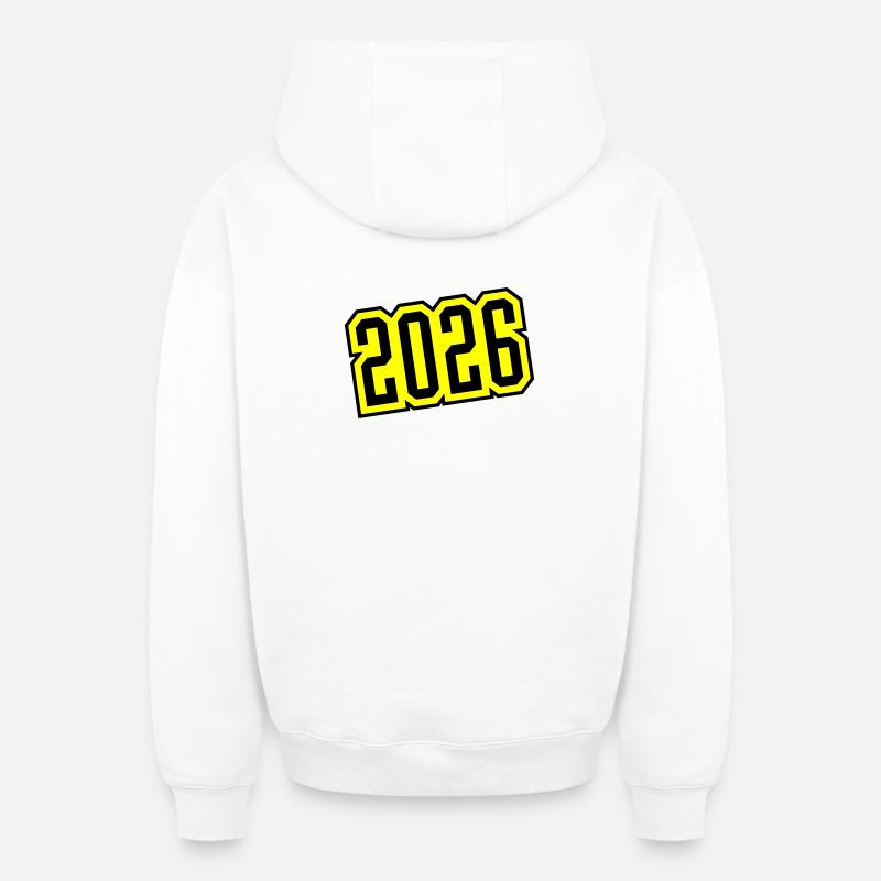 2026 - Sweat à capuche unisexe zippé oversize épais SPREAD - blanc