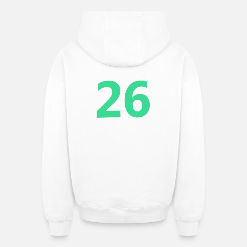 26 - Sweat à capuche unisexe zippé oversize épais SPREAD - blanc