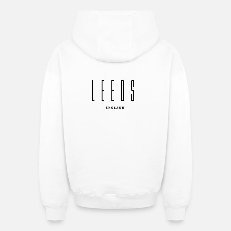 Leeds UK - Sweat à capuche unisexe zippé oversize épais SPREAD - blanc