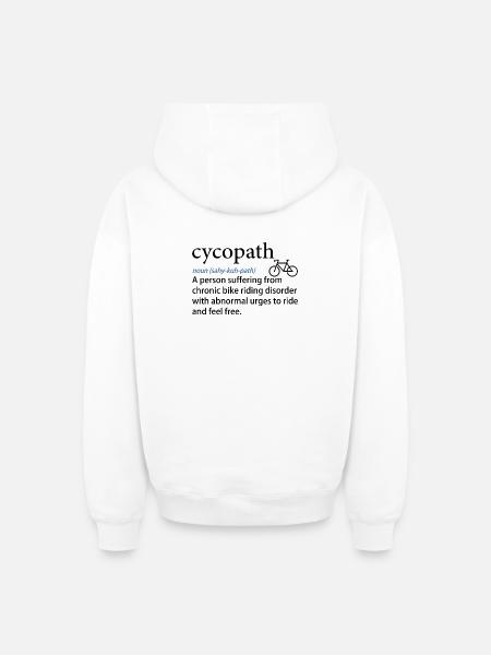 Noun Path Phonetic Print - Oversized Heavyweight Unisex Zip Hoodie - white