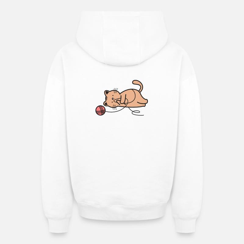 Chats Chats - Sweat à capuche unisexe zippé oversize épais SPREAD - blanc