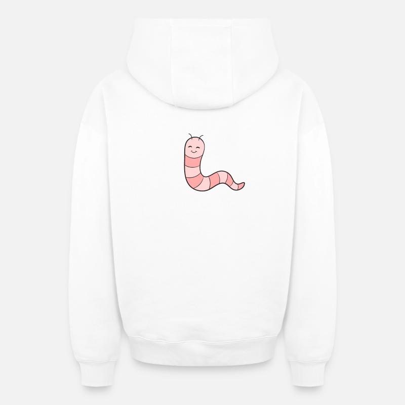 Ver de terre - Sweat à capuche unisexe zippé oversize épais SPREAD - blanc