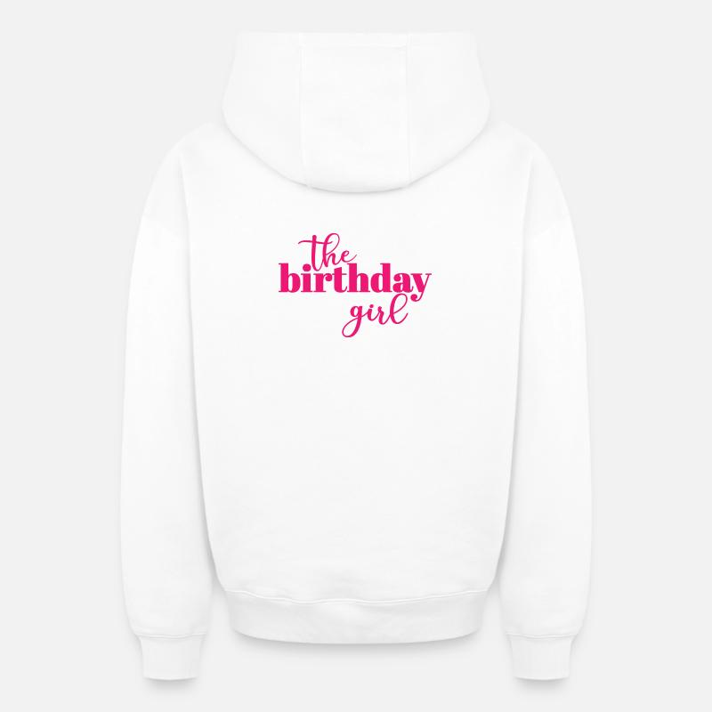 La fille d’anniversaire - Sweat à capuche unisexe zippé oversize épais SPREAD - blanc