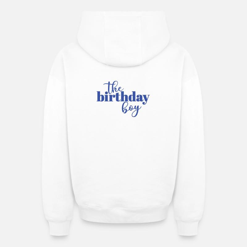 Le garçon d’anniversaire - Sweat à capuche unisexe zippé oversize épais SPREAD - blanc