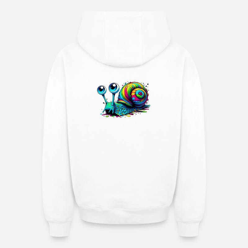Escargot - Sweat à capuche unisexe zippé oversize épais SPREAD - blanc
