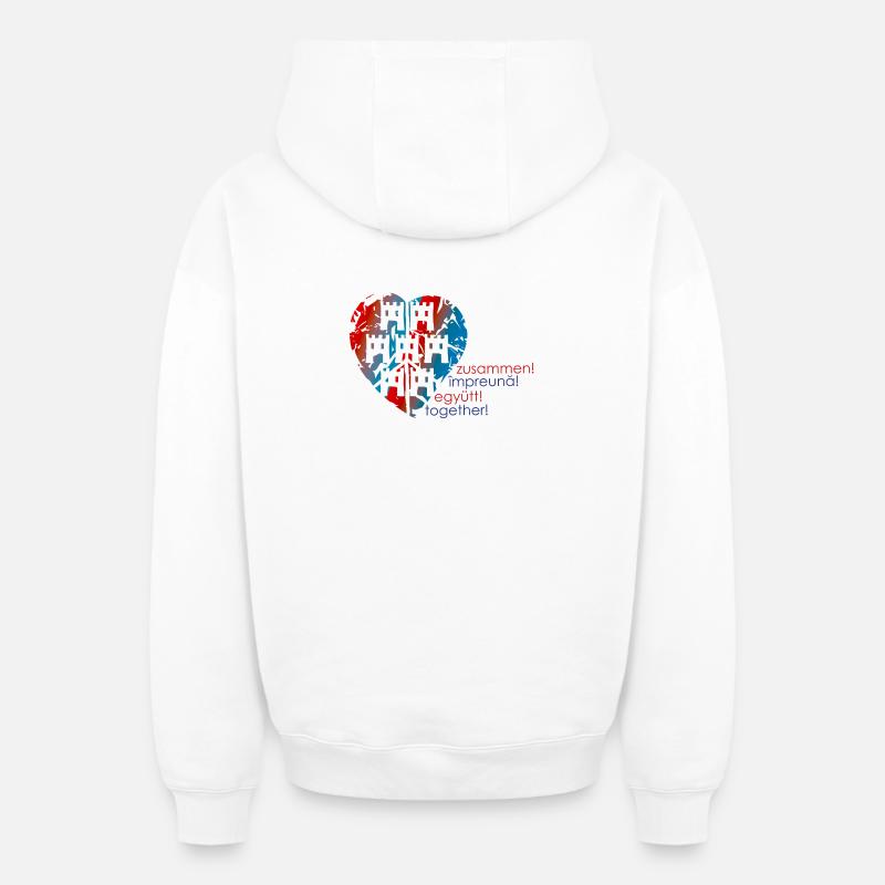 ensemble - Sweat à capuche unisexe zippé oversize épais SPREAD - blanc