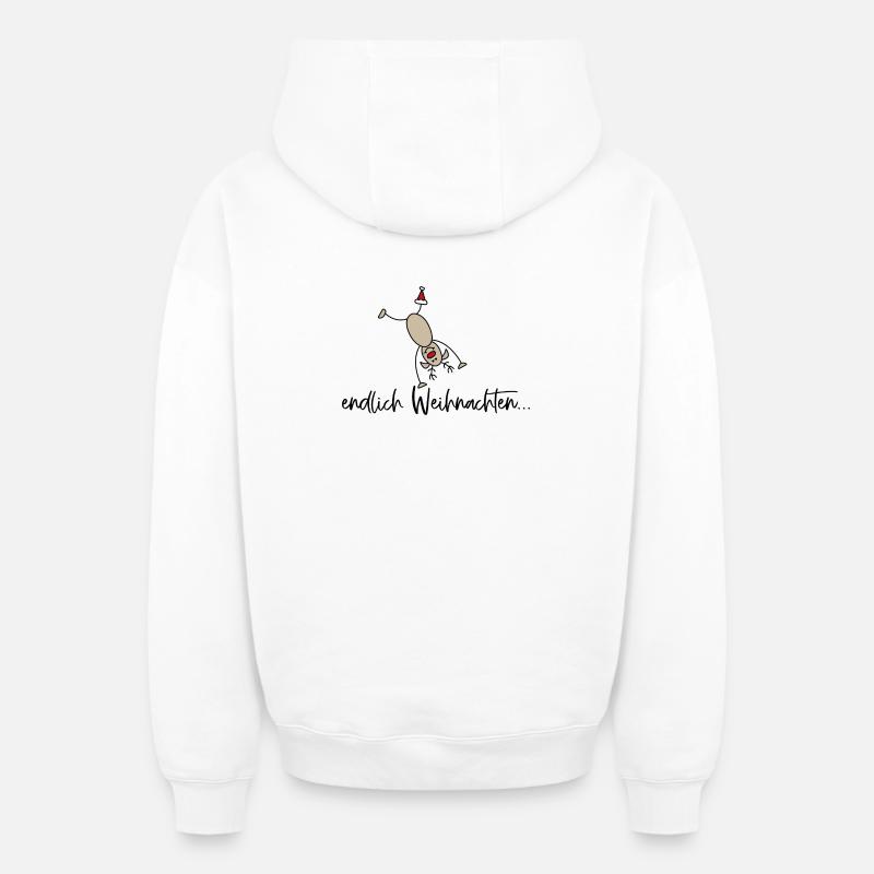 Noël drôle - Sweat à capuche unisexe zippé oversize épais SPREAD - blanc