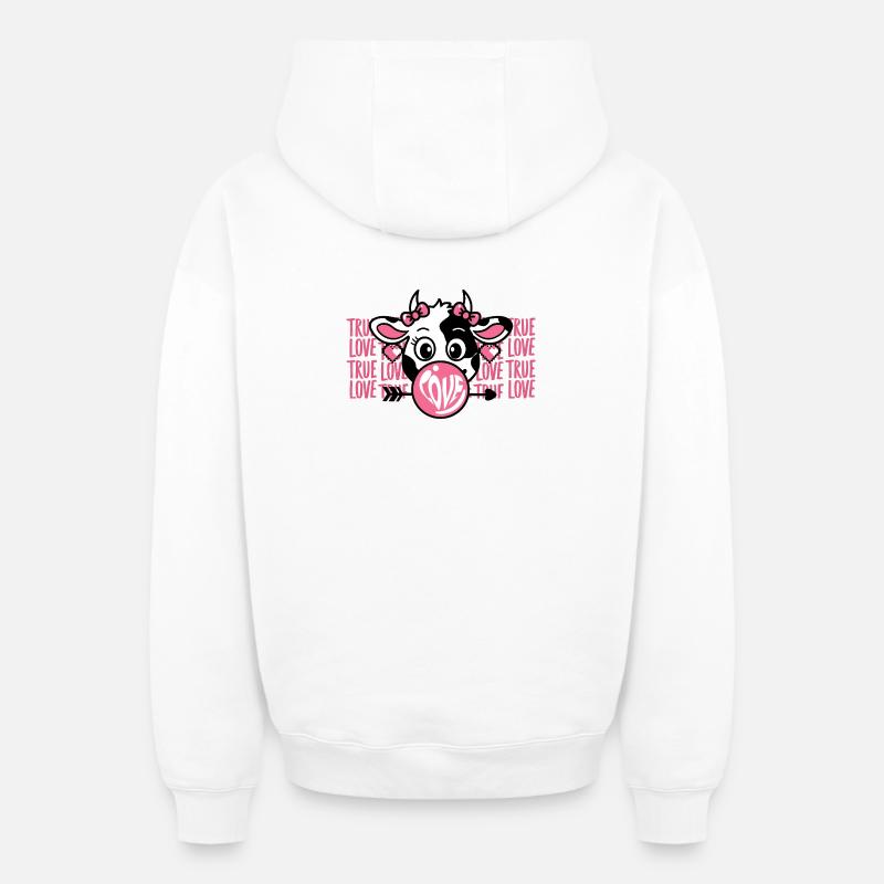 LOVE - Sweat à capuche unisexe zippé oversize épais SPREAD - blanc