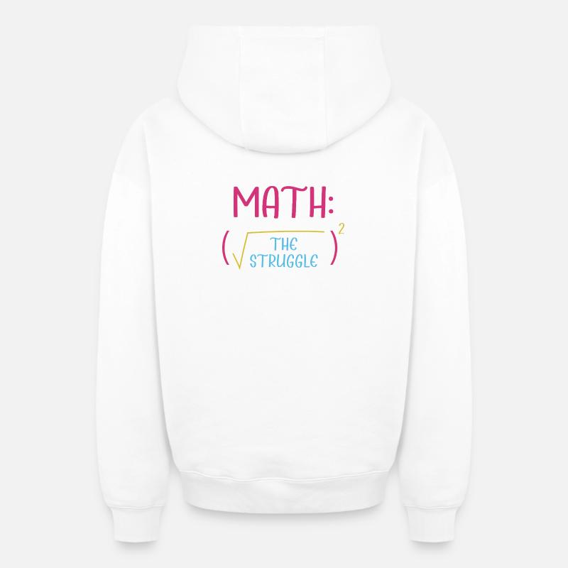 Math Math Math Teacher Mathematician - Oversized Heavyweight Unisex Zip Hoodie - white