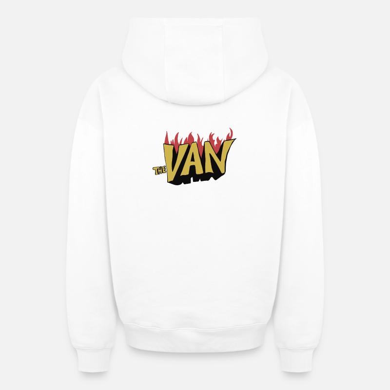 Le Van Retro - Sweat à capuche unisexe zippé oversize épais SPREAD - blanc