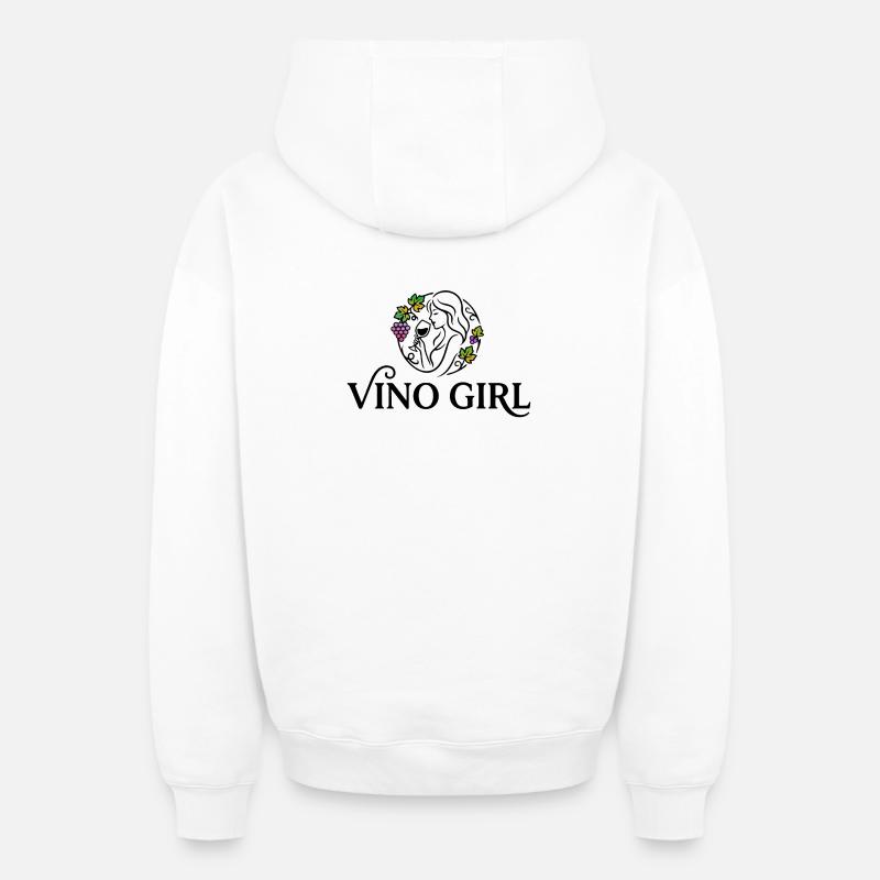 Fille Vino - Sweat à capuche unisexe zippé oversize épais SPREAD - blanc