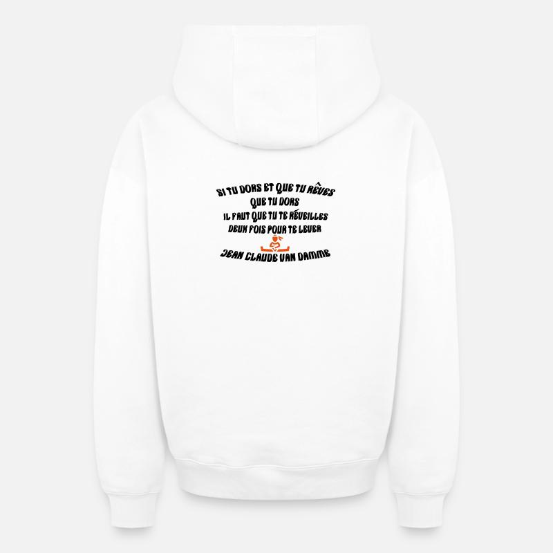 rever de dormir - Sweat à capuche unisexe zippé oversize épais SPREAD - blanc