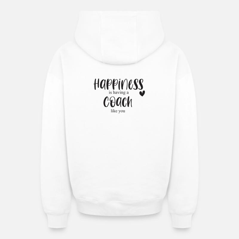 Trainer & Trainer Happiness Gift Merci - Sweat à capuche unisexe zippé oversize épais SPREAD - blanc
