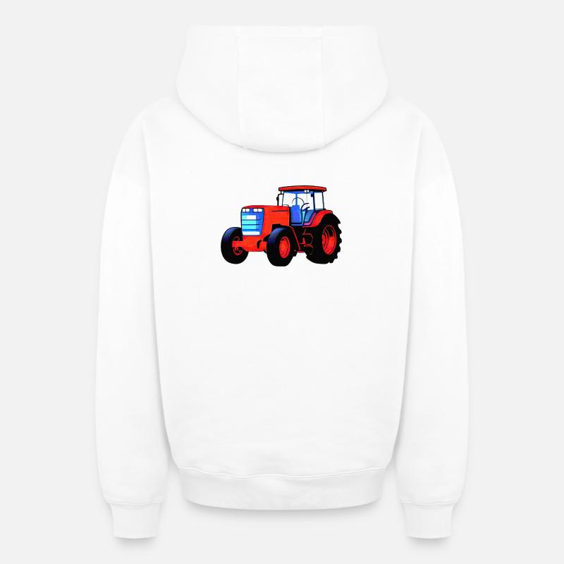 Tracteur - Sweat à capuche unisexe zippé oversize épais SPREAD - blanc