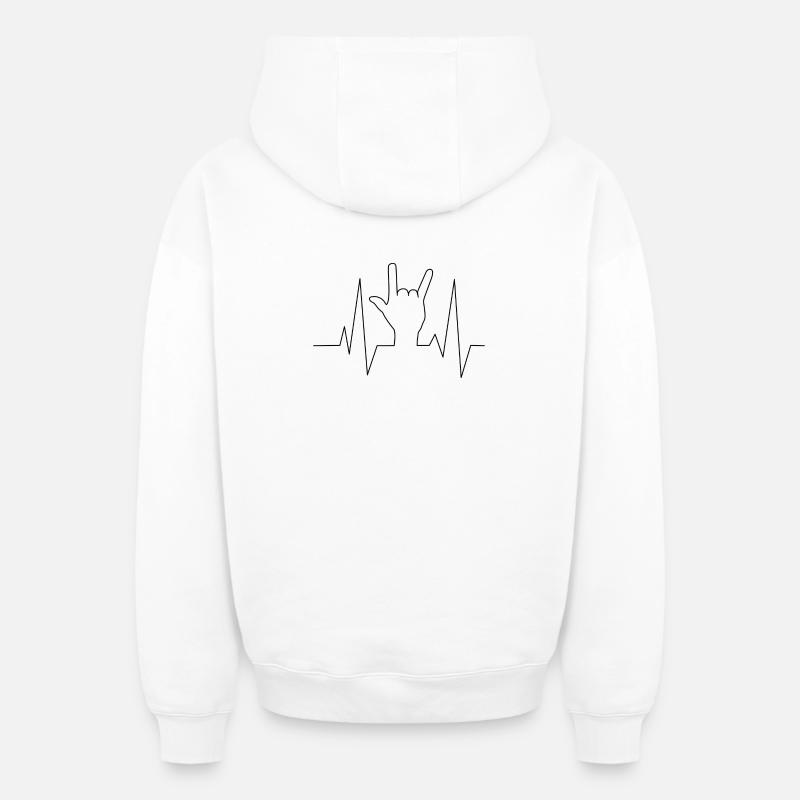 Frequenz Musik - Oversized Heavyweight Unisex Zip Hoodie - Weiß