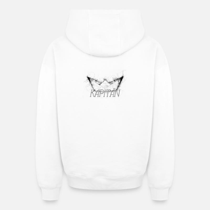 Capitaine - Sweat à capuche unisexe zippé oversize épais SPREAD - blanc