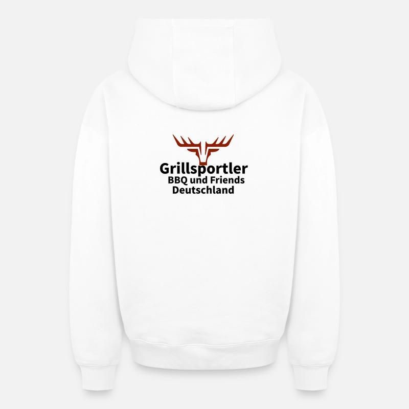 Tête de cerf Silhouette rouille - Sweat à capuche unisexe zippé oversize épais SPREAD - blanc